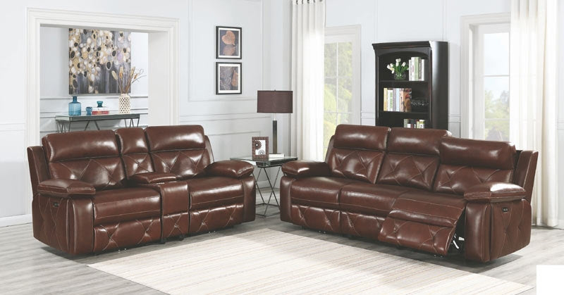 Coaster Furniture - Chester Chocolate Power Reclining Loveseat With Power Headrest - 603442PP - GreatFurnitureDeal