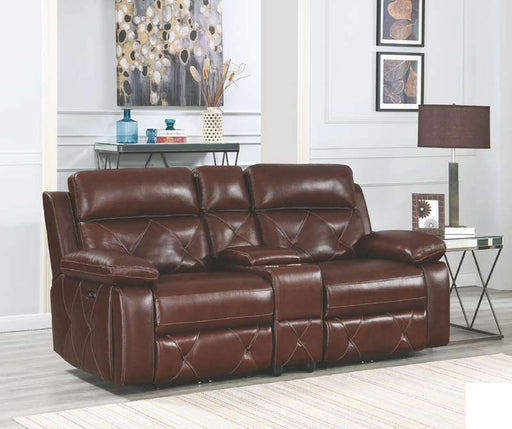 Coaster Furniture - Chester Chocolate Power Reclining Loveseat With Power Headrest - 603442PP - GreatFurnitureDeal