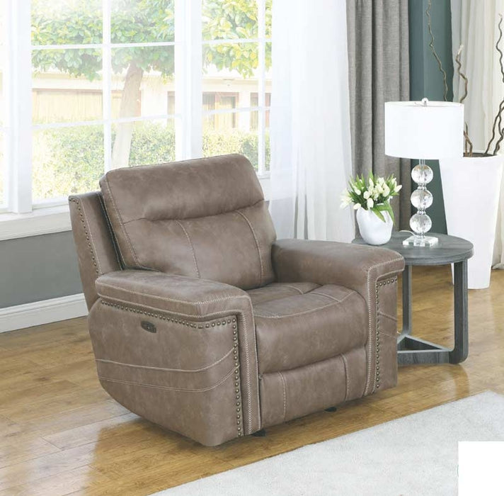 Coaster Furniture - Wixom Taupe Power Glider Recliner With Power Headrest - 603519PP - GreatFurnitureDeal