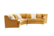 GFD Home - Gold Velvet Curved Sofa - GreatFurnitureDeal