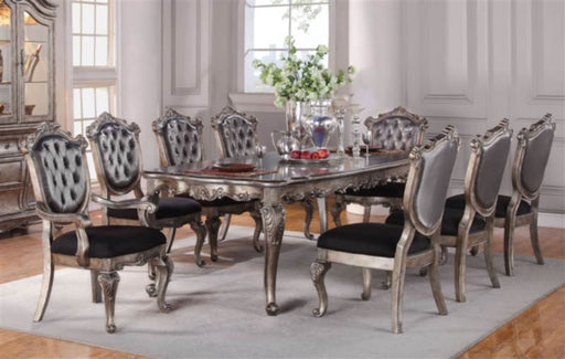 Acme Furniture - Chantelle 9 Piece Elegant Dining Table Set in Antique Silver - 60540-9SET - GreatFurnitureDeal