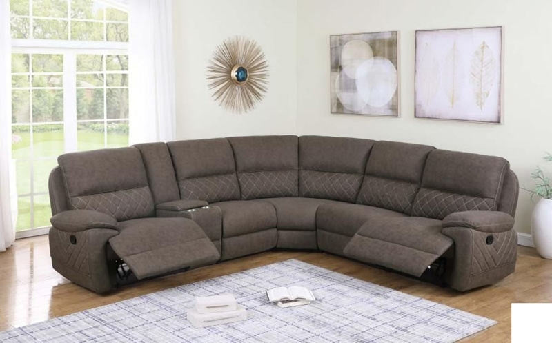 Coaster Furniture - Variel Taupe Reclining Sectional - 608980AC-SEC