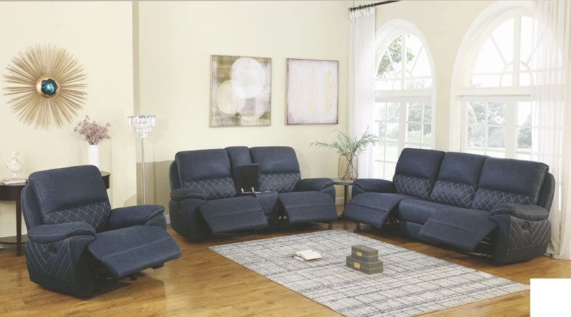 Coaster Furniture - Variel Blue Reclining Sofa - 608991 - GreatFurnitureDeal