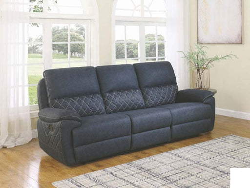 Coaster Furniture - Variel Blue Reclining Sofa - 608991