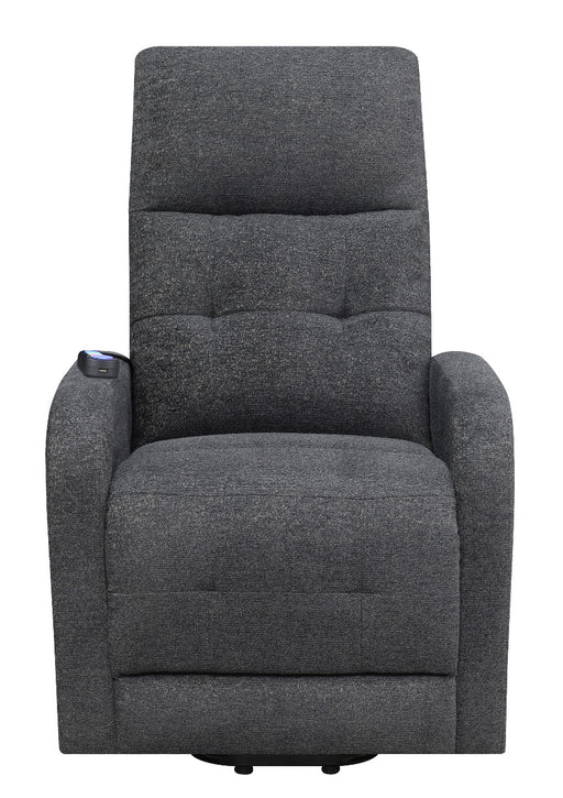 Coaster Furniture - Tufted Upholstered Power Lift Recliner Charcoal - 609403P - GreatFurnitureDeal