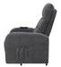 Coaster Furniture - Tufted Upholstered Power Lift Recliner Charcoal - 609403P - GreatFurnitureDeal