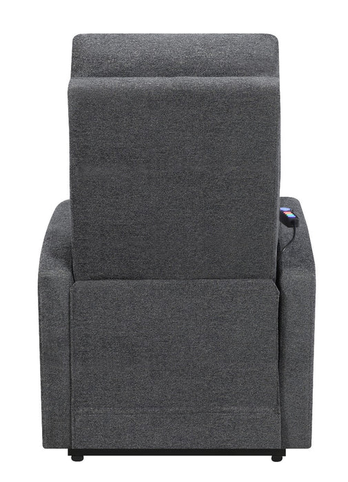Coaster Furniture - Tufted Upholstered Power Lift Recliner Charcoal - 609403P