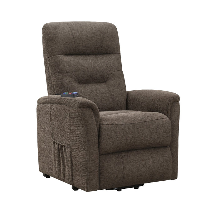 Coaster Furniture - Power Lift Recliner With Storage Pocket Brown - 609404P