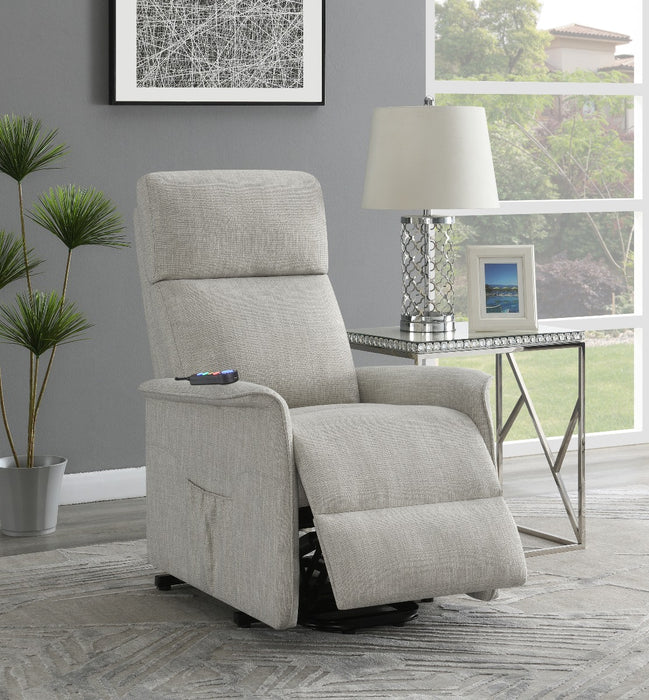 Coaster Furniture - Power Lift Recliner With Wired Remote Beige - 609407P - GreatFurnitureDeal