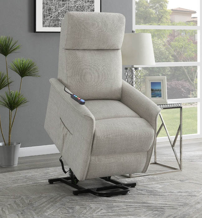 Coaster Furniture - Power Lift Recliner With Wired Remote Beige - 609407P