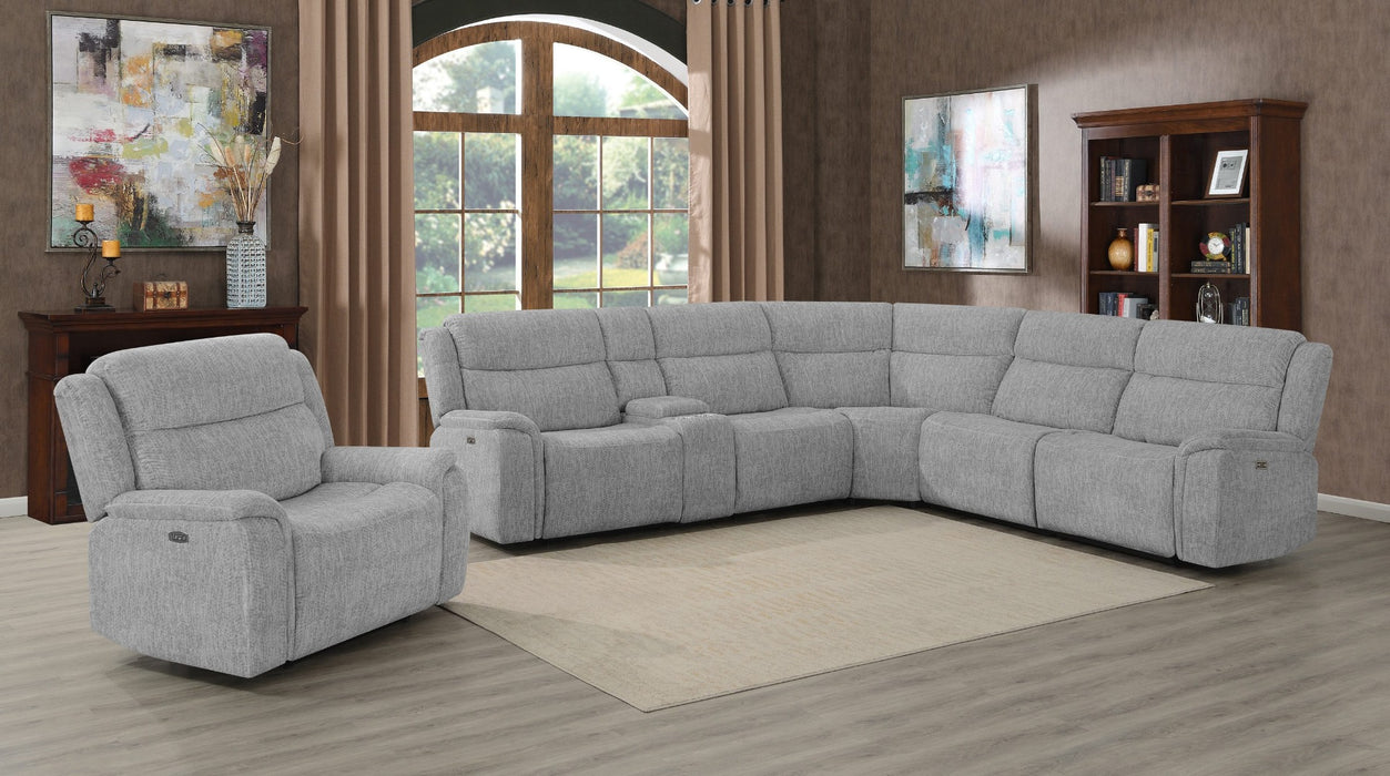 Coaster Furniture - Wagner 6-Piece Modular Power^2 Sectional Light Grey - 609510PP - GreatFurnitureDeal