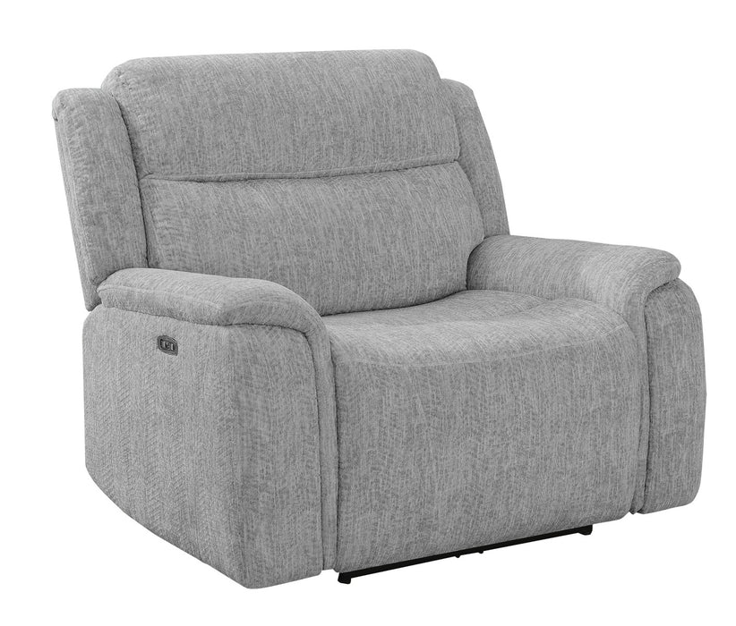 Coaster Furniture - Wagner Power^2 Recliner With Power Headrest Light Grey - 609513PP