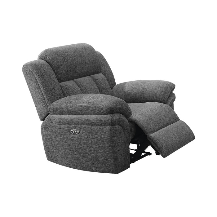 Coaster Furniture - Bahrain Upholstered Glider Recliner Charcoal - 609543