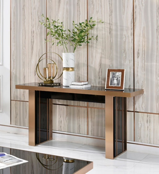 GFD Home - Nova Domus Cartier Modern Black & Rosegold Console Table - GreatFurnitureDeal