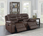 Coaster Furniture - Flamenco Tufted Upholstered Motion Loveseat With Console Brown - 610202 - GreatFurnitureDeal