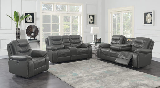 Coaster Furniture - Flamenco 3-Piece Tufted Upholstered Power Living Room Set Charcoal - 610204P-S3 - GreatFurnitureDeal