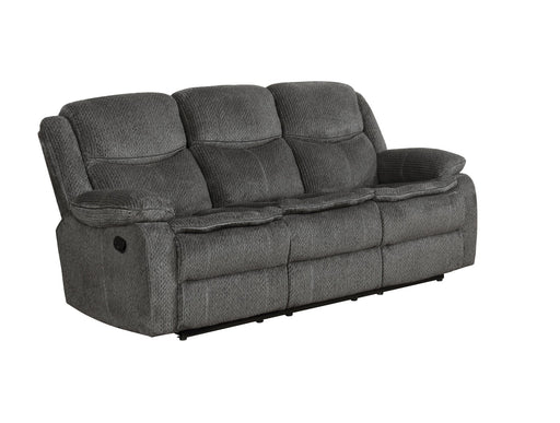 Coaster Furniture - Jennings Upholstered Motion Sofa With Drop-Down Table Charcoal - 610254 - GreatFurnitureDeal