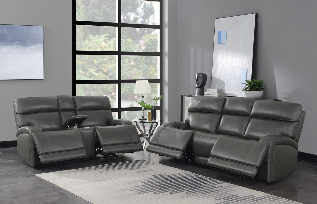 Coaster Furniture - Longport 2-Piece Upholstered Power Living Room Set Charcoal - 610484P-S2