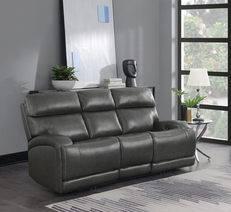 Coaster Furniture - Longport Upholstered Power Sofa Charcoal - 610484P - GreatFurnitureDeal