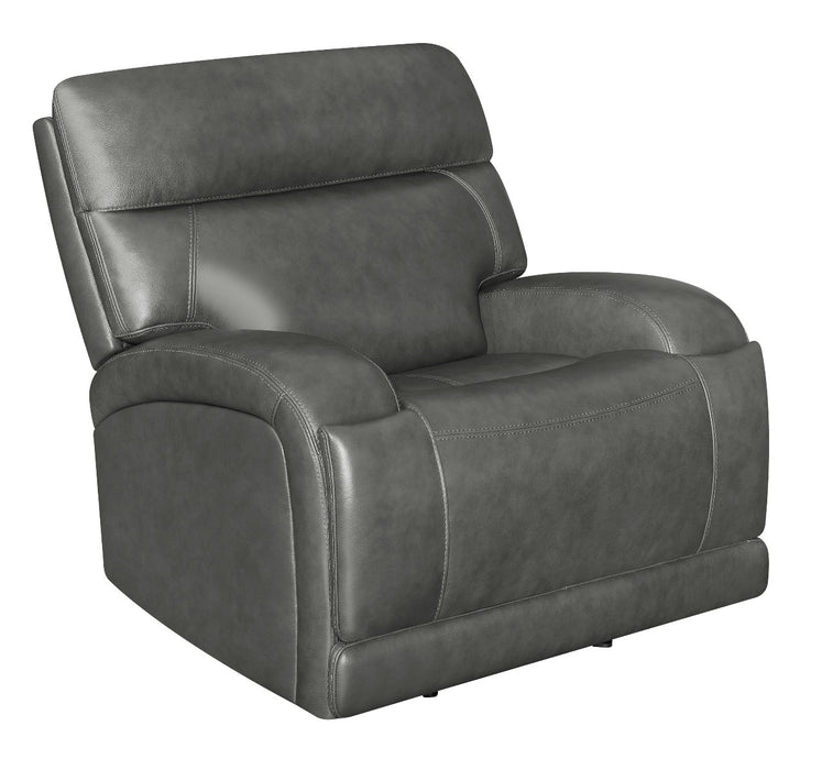 Coaster Furniture - Longport Upholstered Power Glider Recliner Charcoal - 610486P - GreatFurnitureDeal
