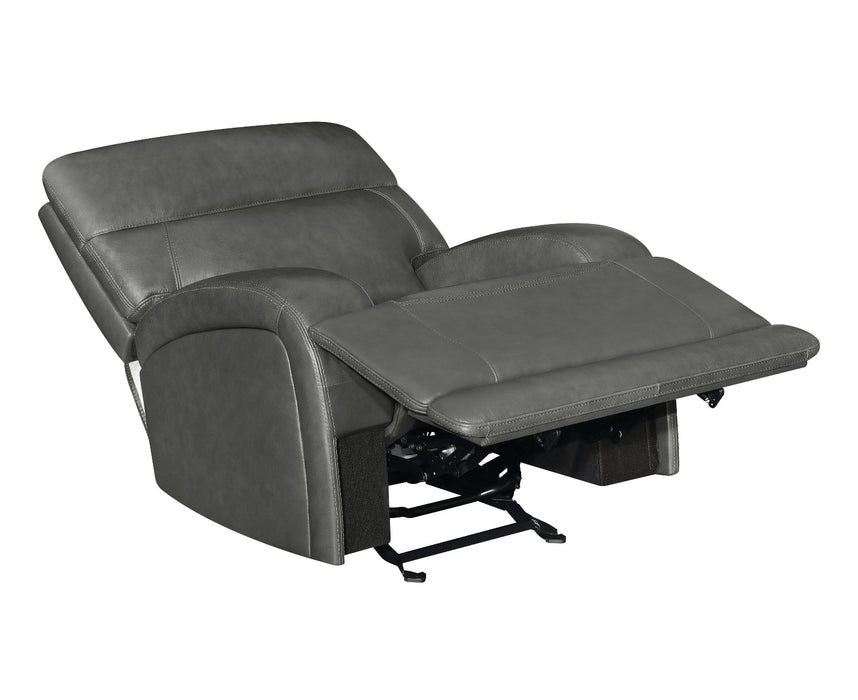 Coaster Furniture - Longport Upholstered Power Glider Recliner Charcoal - 610486P - GreatFurnitureDeal