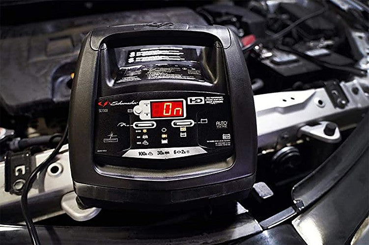 Schumacher SC1308 6-12V Fully Automatic Battery Charger and 30-100A Engine Starter with Advanced Diagnostic Testing - GreatFurnitureDeal