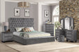 GFD Home - Nora Full Size Tufted Upholstery Storage Bed made with Wood in Gray - GreatFurnitureDeal