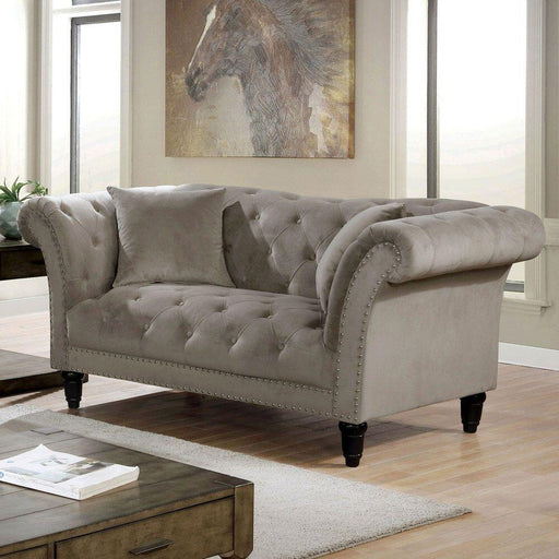 Furniture of America - Louella Loveseat In Gray - CM6210GY-LV - GreatFurnitureDeal