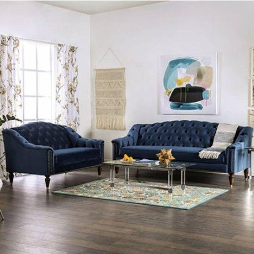 Furniture of America - Martinique 2 Piece Living Room Set In Blue - SM2230-SL - GreatFurnitureDeal