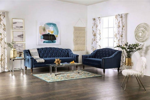 Furniture of America - Martinique 2 Piece Living Room Set In Blue - SM2230-SL - GreatFurnitureDeal