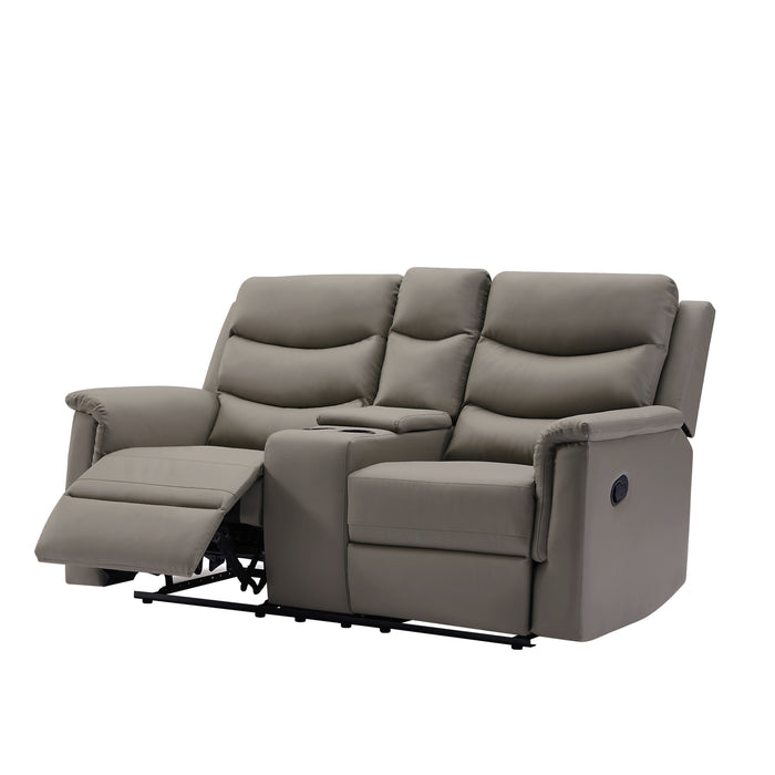 GFD Home - MOTION SOFA 3+2 GREY PU - GreatFurnitureDeal