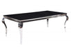 Acme Furniture - Fabiola Stainless Steel & Black Glass Dining Table - 62070