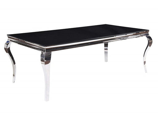 Acme Furniture - Fabiola Stainless Steel & Black Glass Dining Table - 62070 - GreatFurnitureDeal