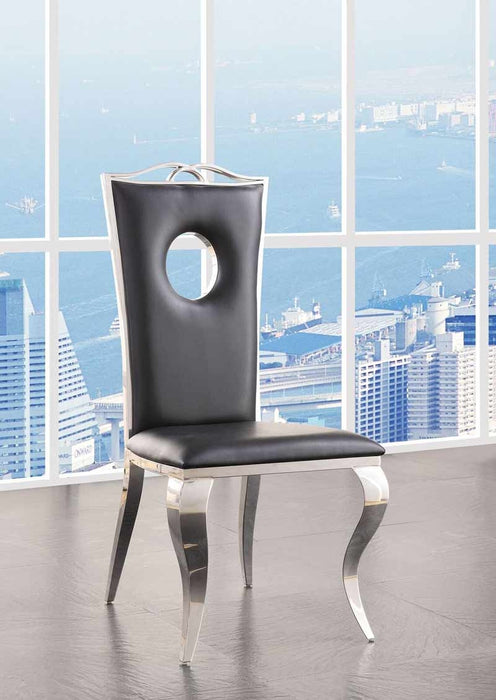 Acme Furniture - Cyrene PU & Stainless Steel Side Chair (Set-2) - 62078