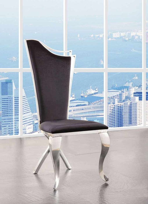 Acme Furniture - Cyrene Fabric & Stainless Steel Side Chair (Set-2) - 62079 - GreatFurnitureDeal