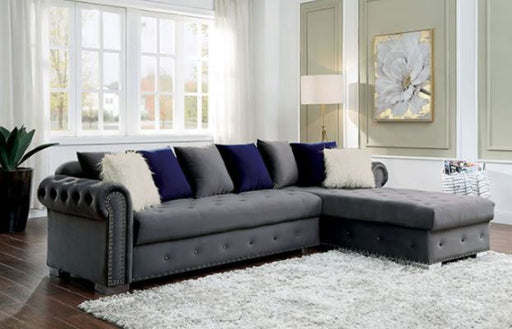 Furniture of America - Wilmington Sectional in Gray - CM6239GY - GreatFurnitureDeal