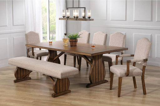 Acme Furniture - Maurice 7 Piece Dining Table Set In Oak - 62470-7SET - GreatFurnitureDeal