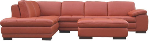 J&M Furniture - 625 Pumpkin Italian Leather LAF Sectional With Ottoman - 175443111-LHFC-OTT-PK - GreatFurnitureDeal