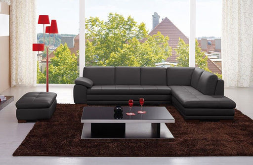 J&M Furniture - 625 Grey Italian Leather LAF Sectional With Ottoman - 1754431131-LHFC-OTT-G - GreatFurnitureDeal