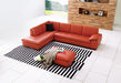 J&M Furniture - 625 Pumpkin Italian Leather LAF Sectional With Ottoman - 175443111-LHFC-OTT-PK