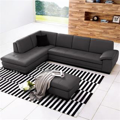 J&M Furniture - 625 Grey Italian Leather LAF Sectional - 1754431131-LHFC - GreatFurnitureDeal
