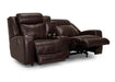 Franklin Furniture - Carver Power Reclining Console Loveseat w- Power Headrest in Blast Chocolate - 62835-3959-02 - GreatFurnitureDeal