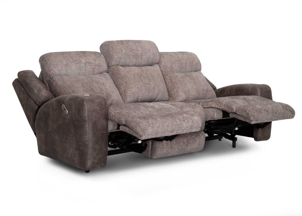 Franklin Furniture - Carver Power Reclining Sofa w- Power Headrest, Drop Down Table in Vortex Mink - 62847-1820-04 - GreatFurnitureDeal
