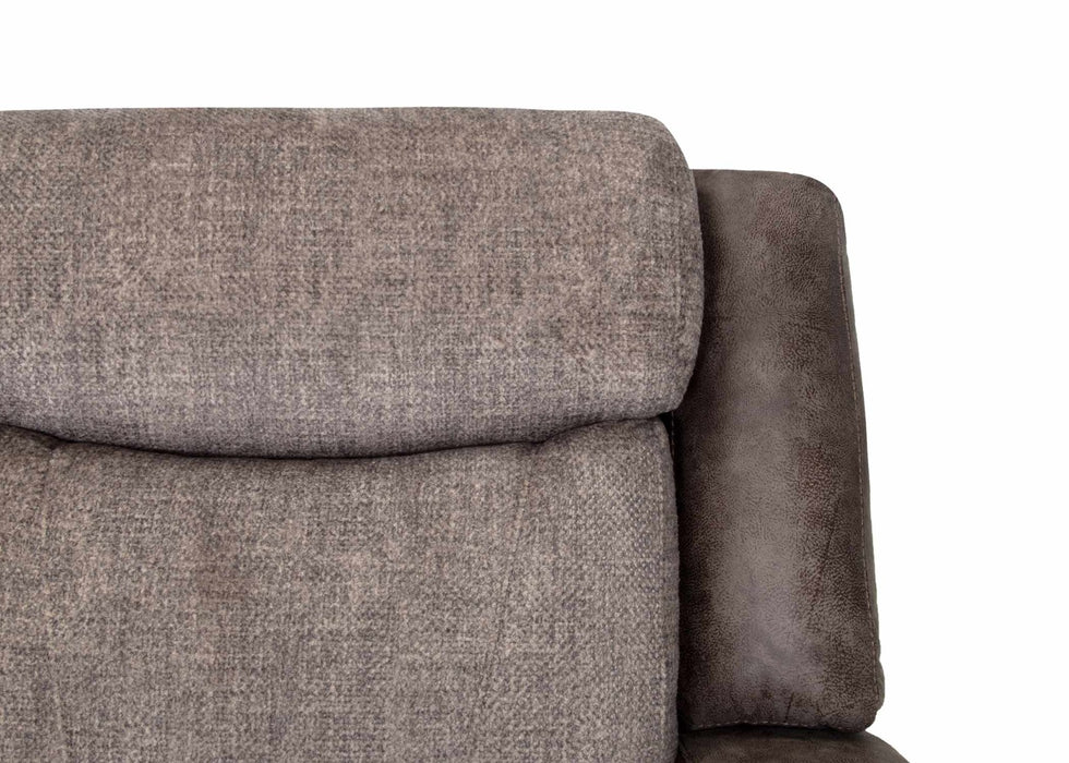 Franklin Furniture - Carver Power Reclining Sofa w- Power Headrest, Drop Down Table in Vortex Mink - 62847-1820-04