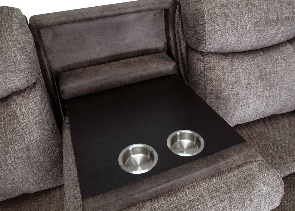 Franklin Furniture - Carver Power Reclining Sofa w- Power Headrest, Drop Down Table in Vortex Mink - 62847-1820-04 - GreatFurnitureDeal