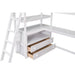 GFD Home - Twin Size Loft Bed with Desk and Shelves, Two Built-in Drawers, White (old SKU: GX000803AAK-1） - GreatFurnitureDeal