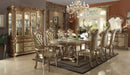 Acme Furniture - Vendome 9 Piece Double Pedestal Dining Table Set in Gold Patina/Bone - 63000-9SET