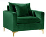 Meridian Furniture - Naomi Velvet Chair in Green - 633Green-C - GreatFurnitureDeal