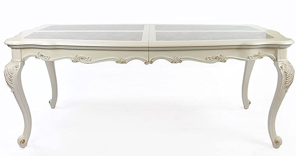 Acme Furniture - Chantelle Marble Top Pearl White Dining Table - 63540 - GreatFurnitureDeal