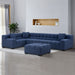 GFD Home - Modular Seating Sofa Couch L-Shaped Sectional sofa with Ottoman BLUE - GreatFurnitureDeal